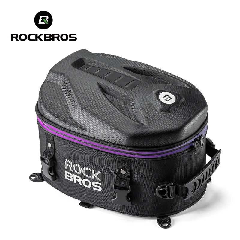 ROCKBROS Local Shipping Motorcycle Bag 12.5L Waterproof Rear Seat Bag Storage Backpacks Shoulder Bag Hard Shell Rain Cover Motorcycle Bags Accessory