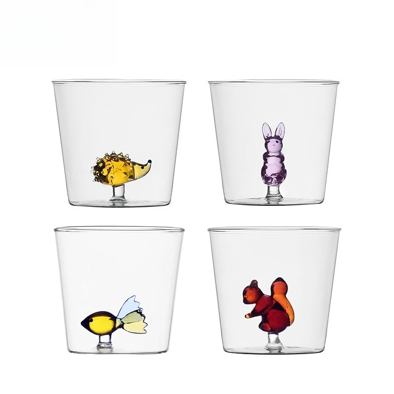 

Animal water cup creative glass niche cup gift cute rabbit duck cup