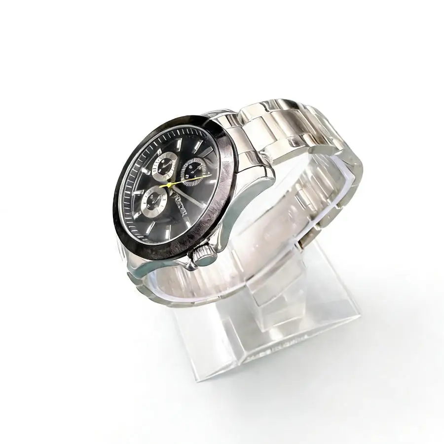Promtion Item Elegant Black Dial Mens Stainless Steel Strap Quartz Wrist Watch New Nice Gift Wholesale Price