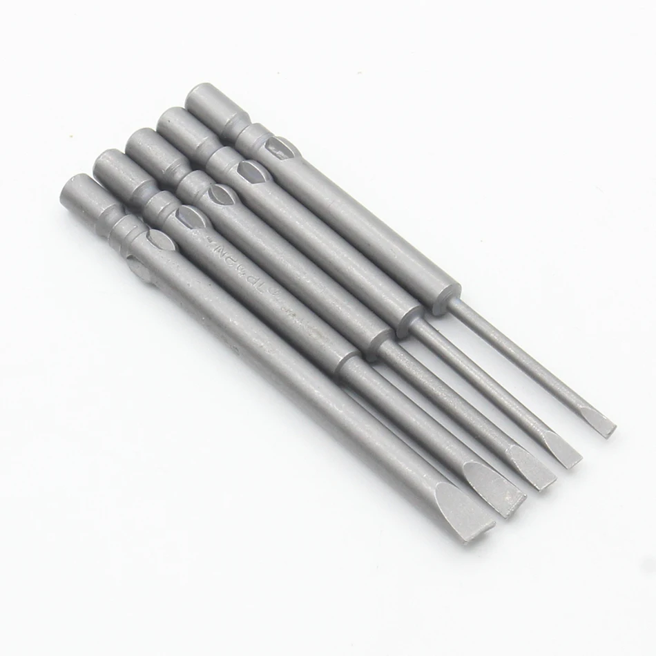 Slotted Screwdriver Bit 800 4mm Shank Flat Head Slotted Tip Electric Screw Driver Hand Tools length 40MM 60MM 100MM