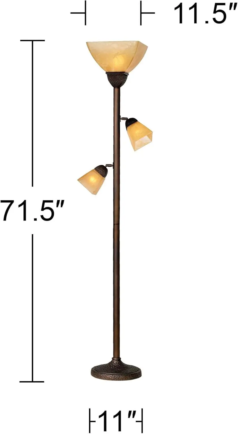 Franklin Iron Works Rustic Farmhouse Mission Torchiere Floor Lamp 71 1/2