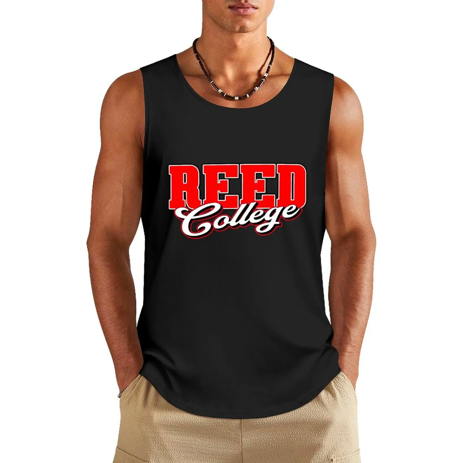 

Reed College Tank Top cotton t-shirts man sleeveless Men's t-shirts gym clothes for man vest for men