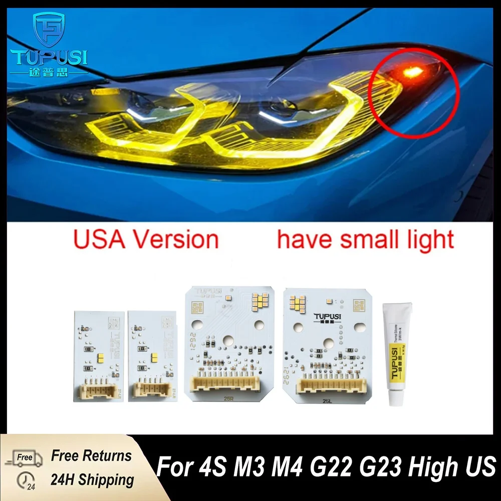 

For BMW M3 G80 M4 G82 G83 G22 G23 G26 430i 420i Yellow DRL LED Modules Board Set Laserlight US EU Spec Onwards Daytime Headlight