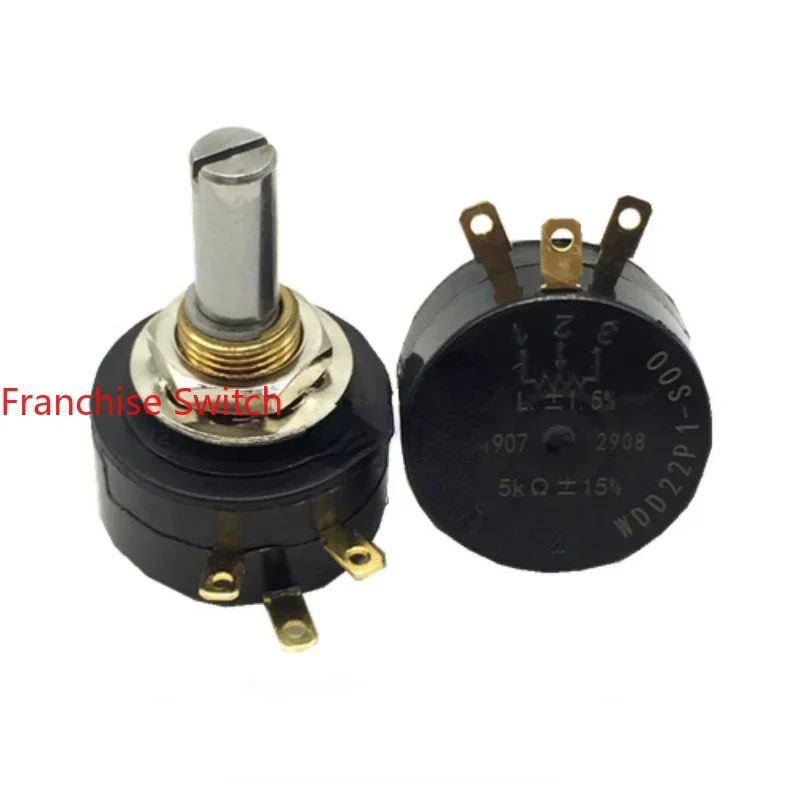 

WDD22P1-1K 2K 5K 10K Conductive Plastic Potentiometer 360 Degree Stepless FCP22E