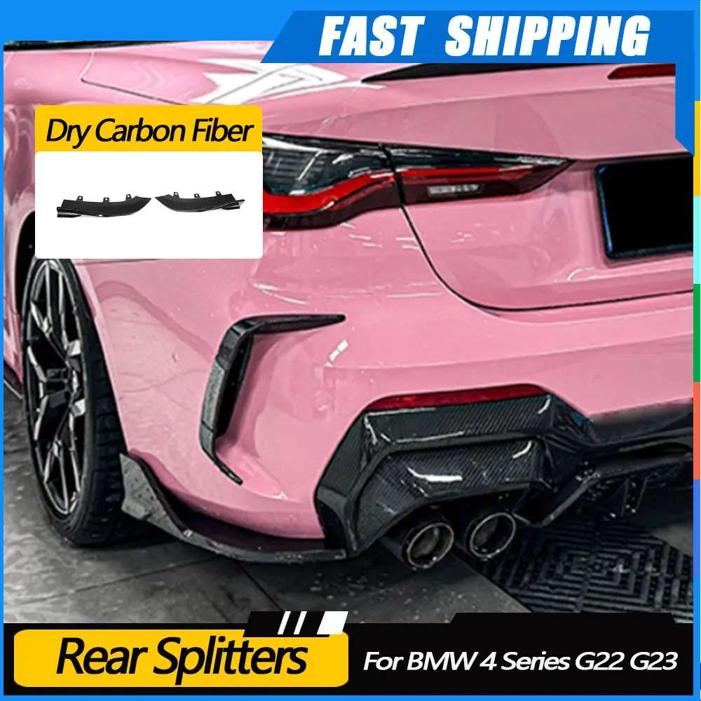 

Задние бамперы, боковые сплиттеры Canards для BMW 4 серии G22 G23 Coupe 2021 + сухое углеродное волокно, автомобильные аксессуары для стайлинга