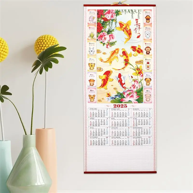 Chinese Wall Monthly Calendar 2025 Snake Year Hanging Practical Calendar Planner Hanging Wall Calendar For Home Office