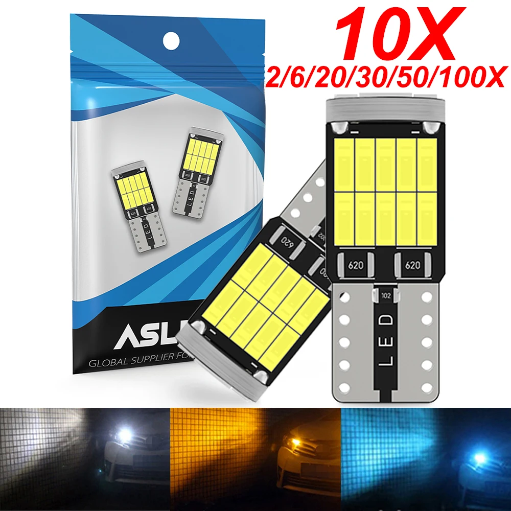 

2/6/10/20/30/40/50/100pcs T10 W5W 194 501 Led Canbus No Error Car Interior Light 26 SMD 4014 White Instrument Lights Bulb Lamp