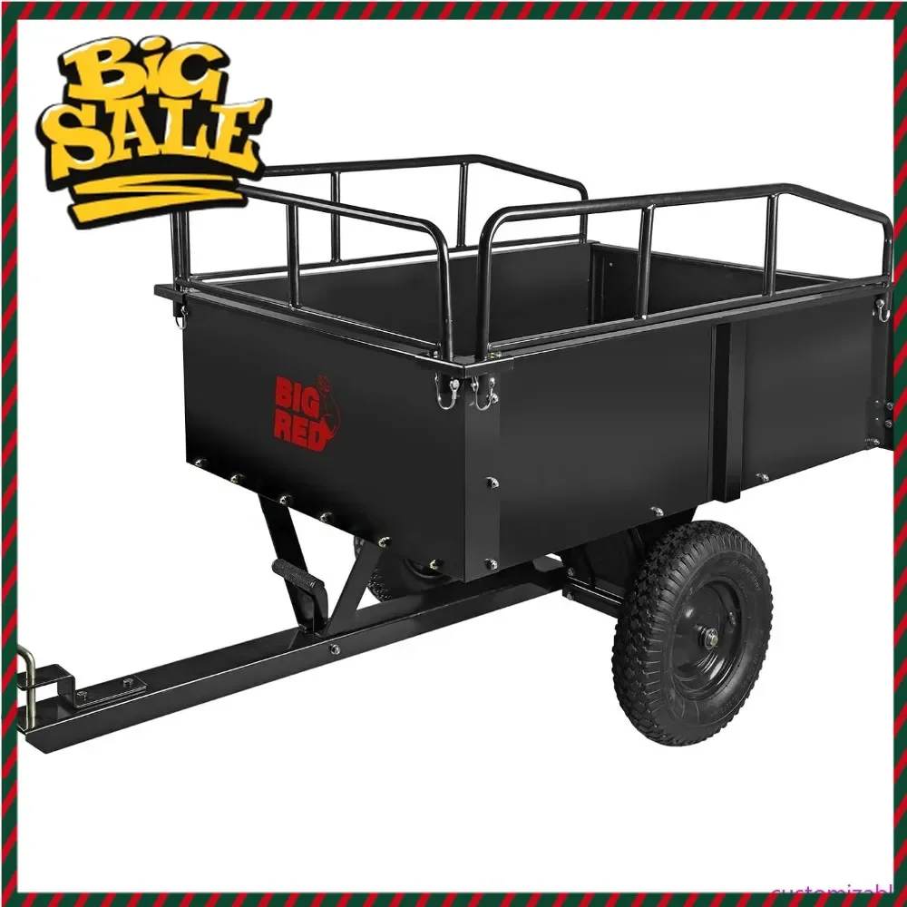 

Горячая распродажа: Сверхпрочный стальной прицеп-самосвал для газонокосилок, грузоподъемность 750 фунтов, объем 12 куб. футов, со съемными бортами и 16-дюймовыми шинами