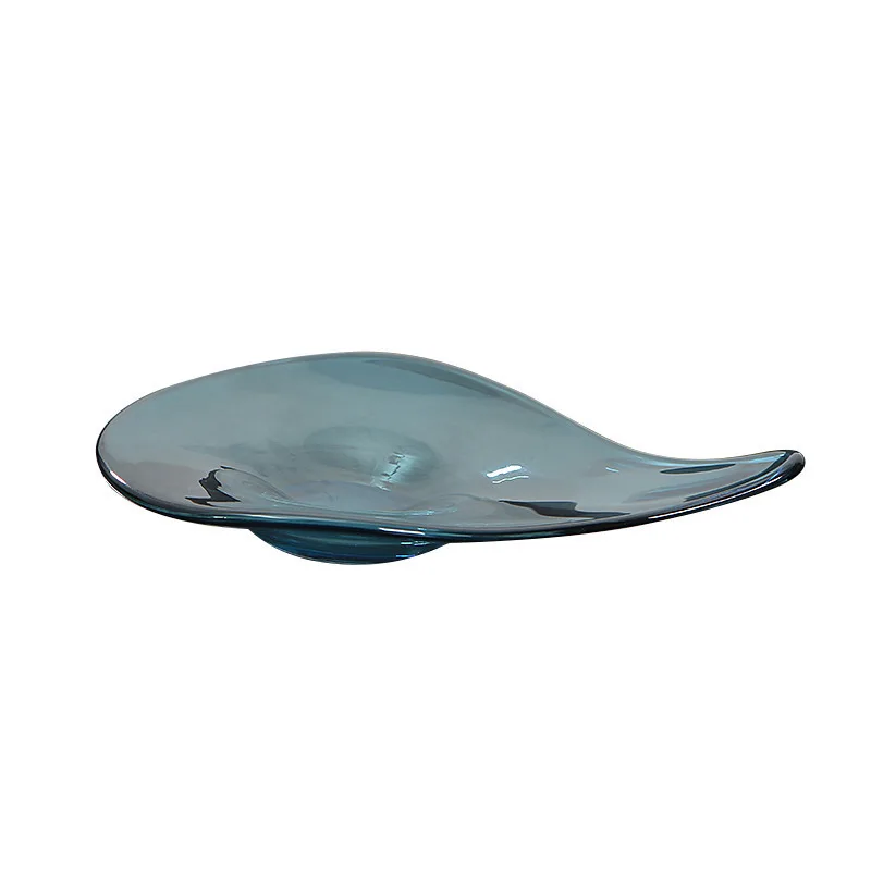 

Modern light luxury glass fruit plate ornament, model house design handicraft ornament