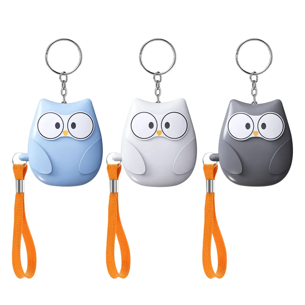 

130DB Personal Personal Alarm Security Alarm Keychain With Strobe Light White+Grey+Blue