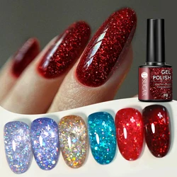 UR SUGAR 7ml Glitter Sequins Gel Nail Polish Soak Off Semi Permanent UV Led Nail Art Gel Varnish Need Matte Top Coat
