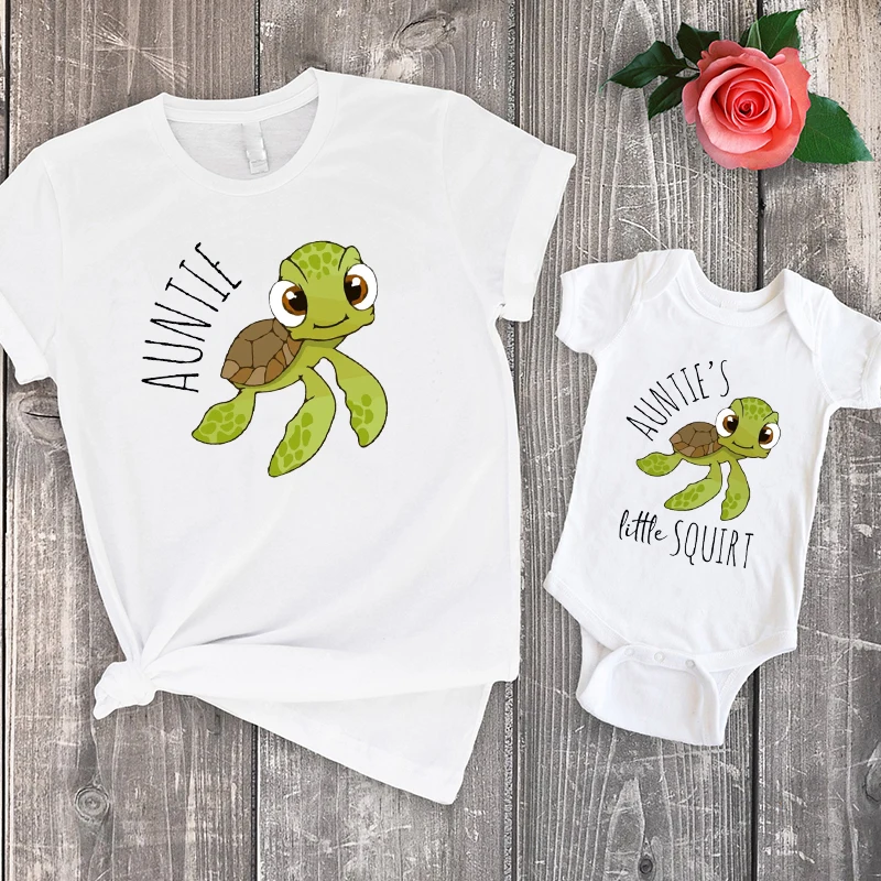 Auntie and Auntie's Little Turtle Shirt Gift for Aunt From Niece and Nephew Cute Turtle Matching Shirts Baby Shower Tee Gifts