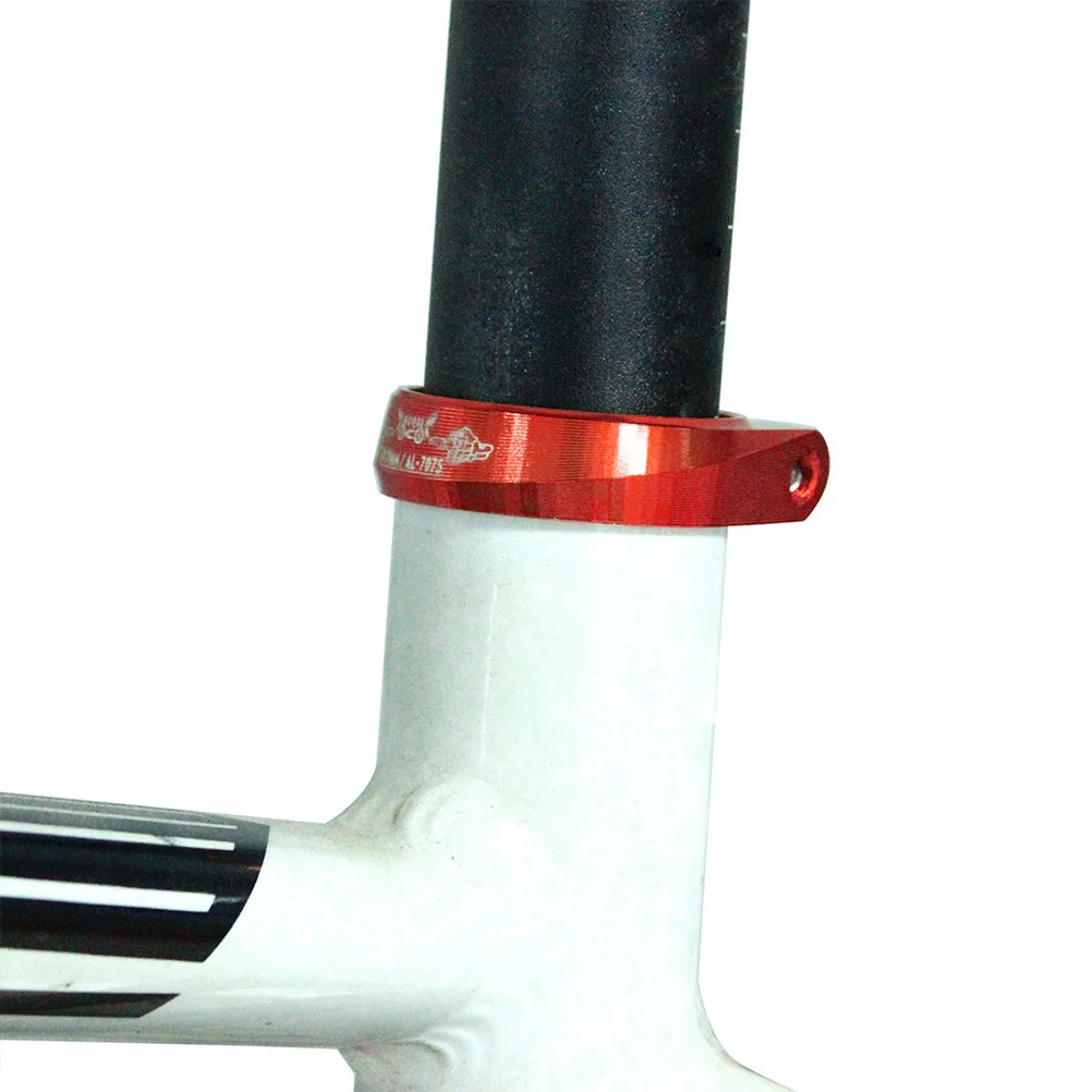 

34.9Mm Aluminum Alloy Seat Clamp For 30.4-31.6Mm Seatpost Mountain Bike Road Bicycle Frame Locking Collar Red