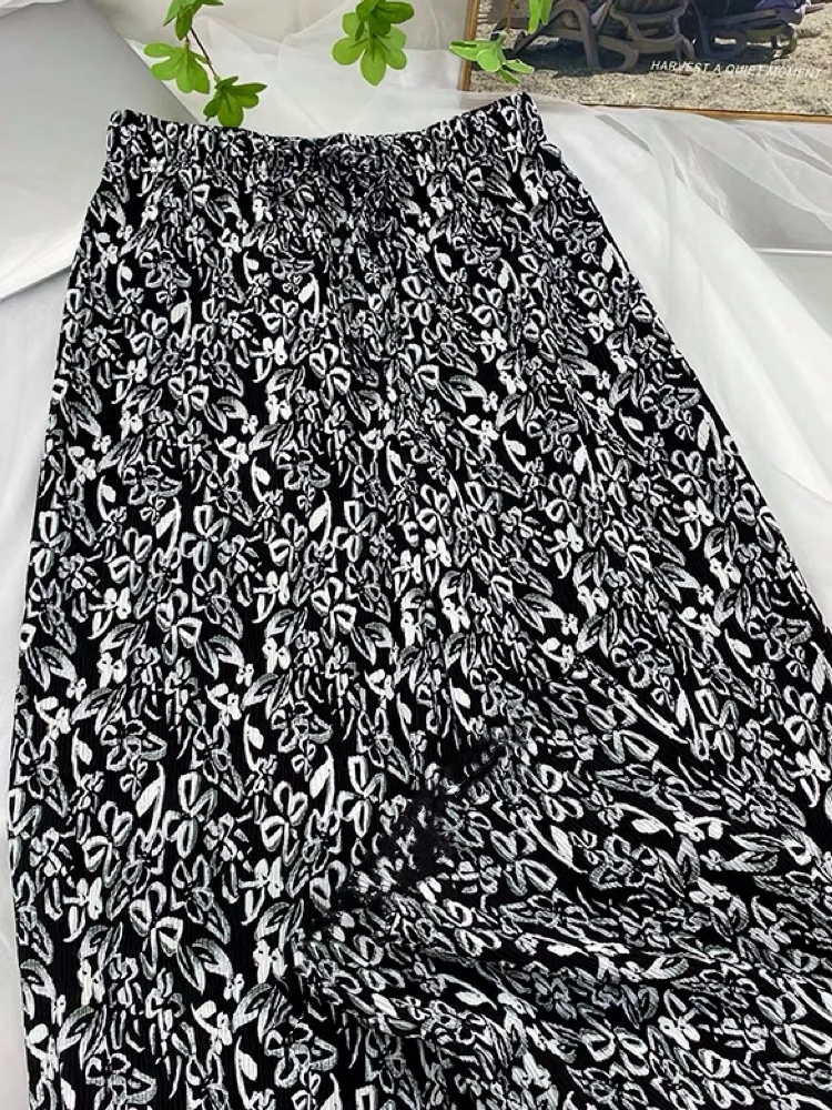 High Waist Wide Leg Ice Silk Pants Women's Summer Thin Straight Cut Beachwear Cool Slimming Small Size Sun Protection