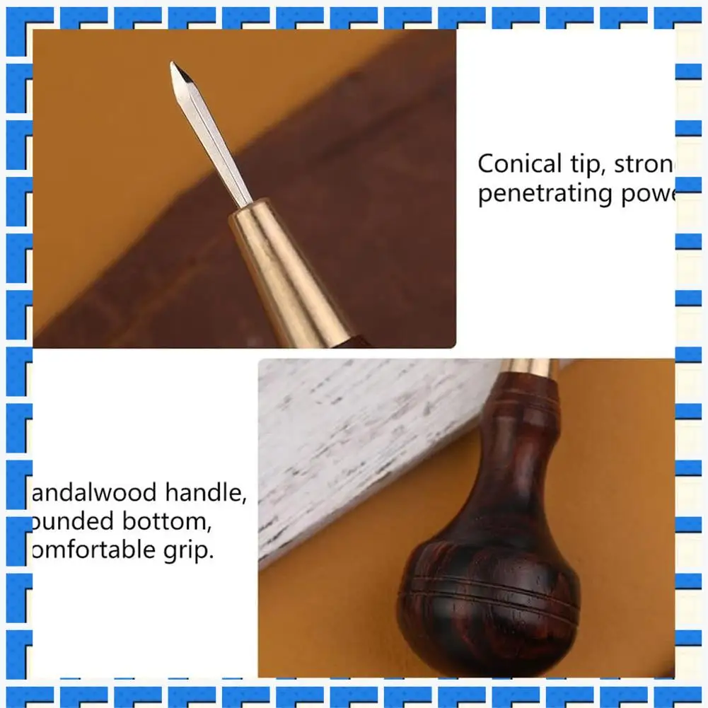 

ABNG Handmade Leather Goods DIY Sandalwood Diamond Awl Rosewood Diamond Cone Leather Awl Diamond Cone