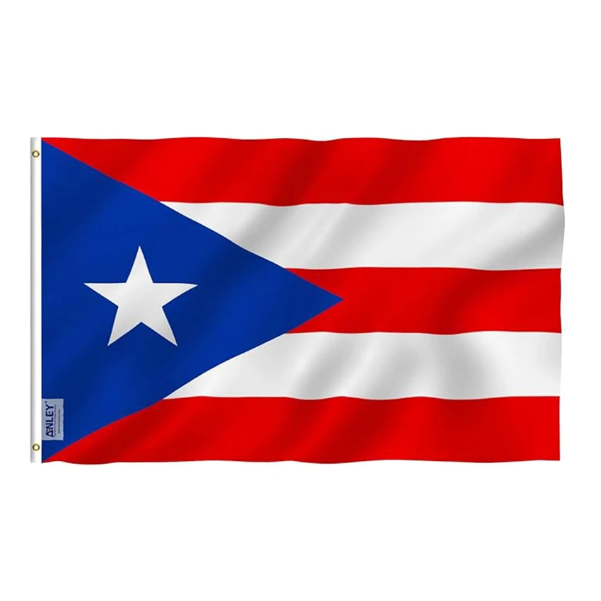 5x3 Ft Puerto Rico Flag Vivid Color and Fade proof Canvas Header and Double Stitched Puerto Rican Flags Polyester with Grommets