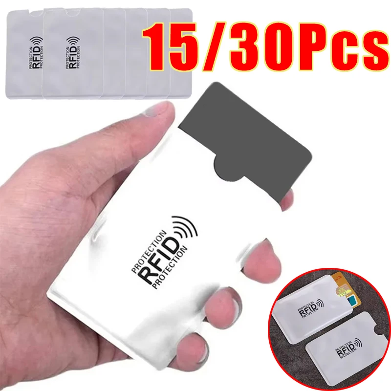 

15/30Pcs RFID Blocking Credit Bank Card Sleeves Protector Aluminum Foil Anti-Scan Card Holder Access Control Card Keeper Case