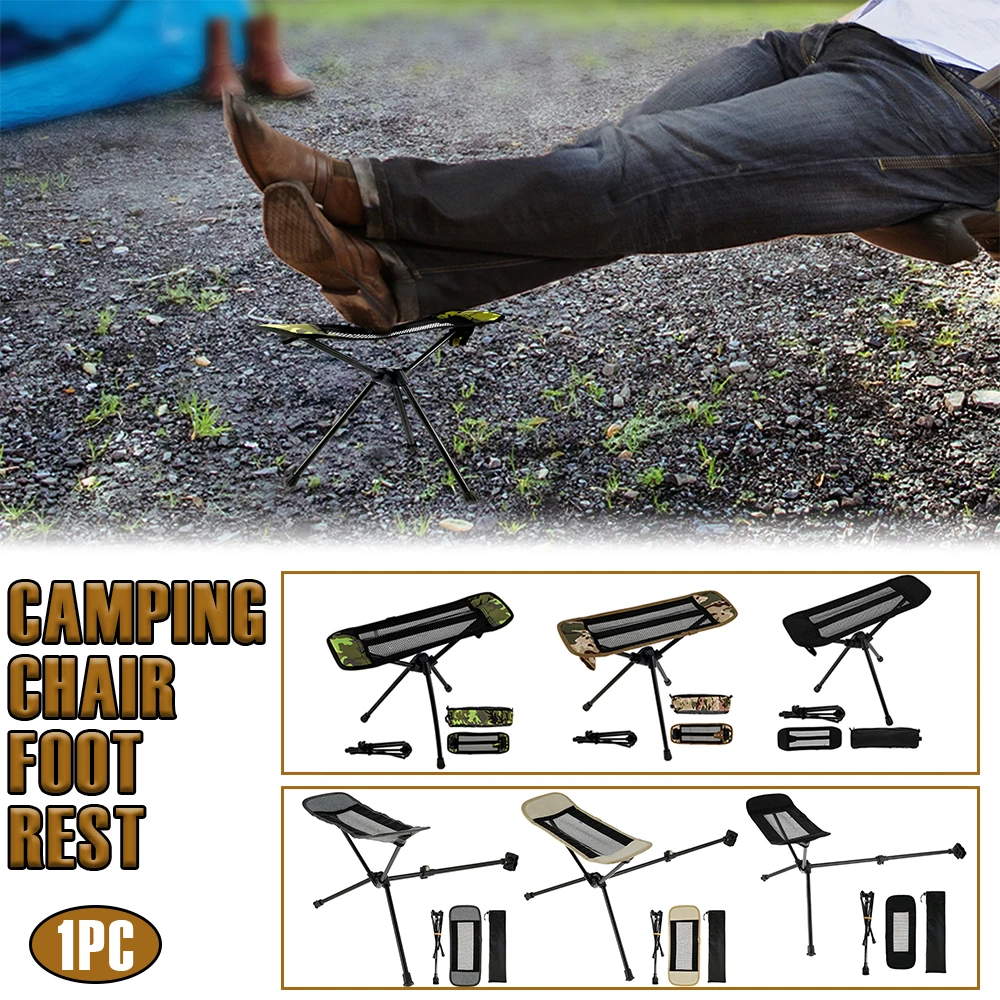 Portable Camping Chair Foot Rest Outdoor Foldable Chair Footrest Attachable Camping Footrest for Camping Hiking Travel Recline