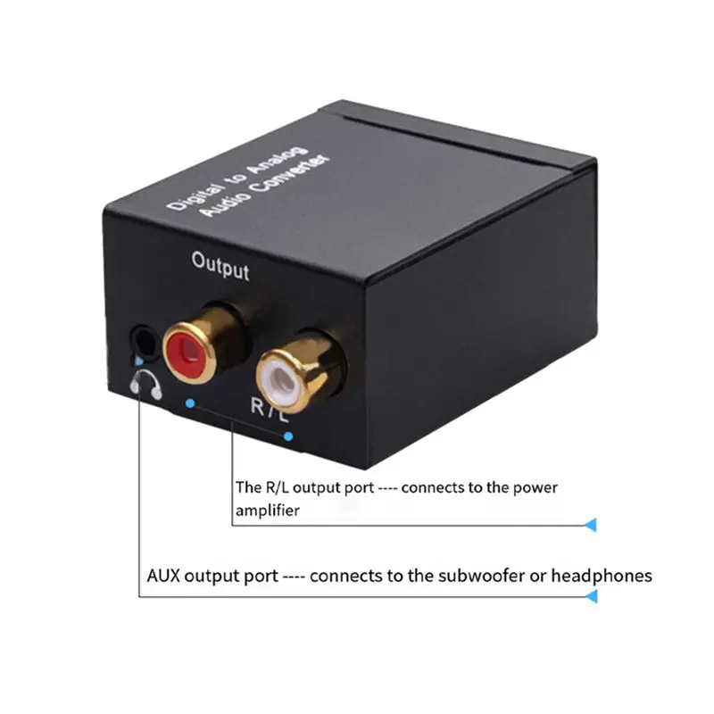 A31T Digital Audio Coaxial Optical Fiber to Analog Audio Converter SPDIF 3.5mm Jack for Home Theater Amplifier
