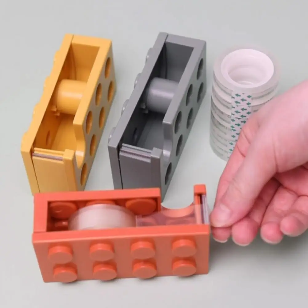 Unique Manual Tape Cutter  Toy Bricks Design Practical Tape Dispenser  Storage Organizer Tape Holder