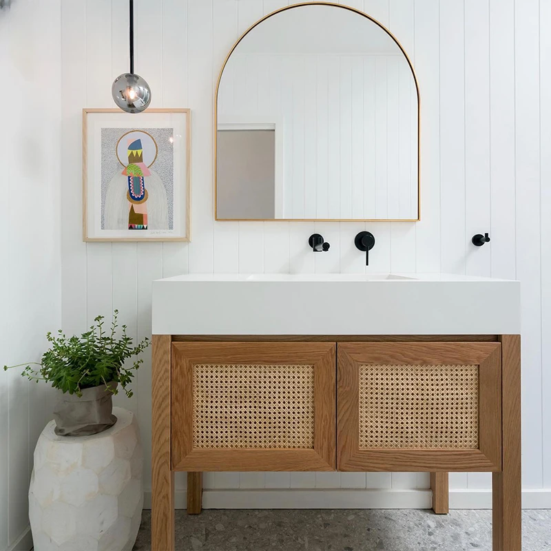 

Rock board bathroom cabinet combination Japanese floor to floor washbasin, bathroom, wooden hand wash face, integrated basin