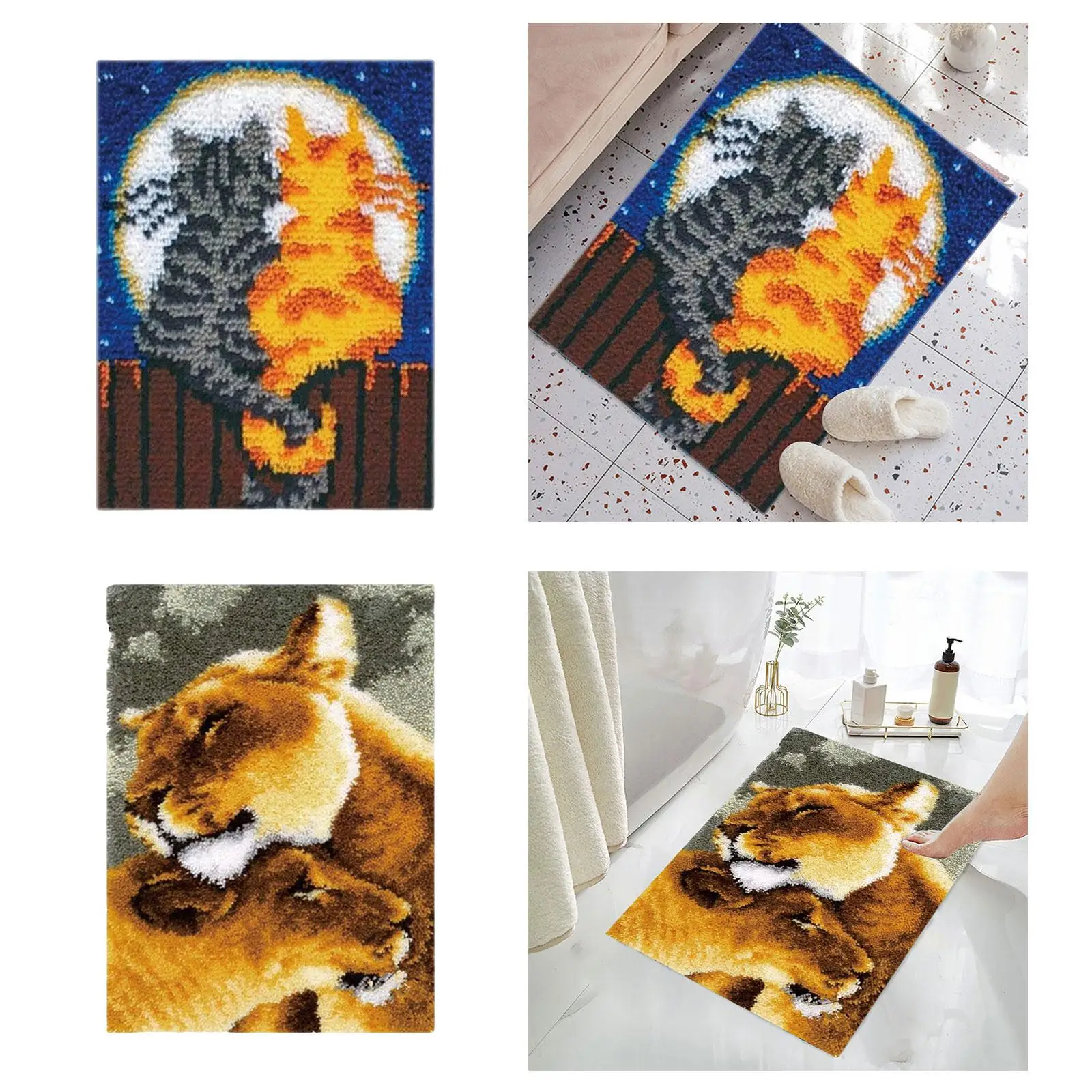 

Набор для рукоделия с крючком-защелкой: коврик-гобелен своими руками, декор для дома на Рождество