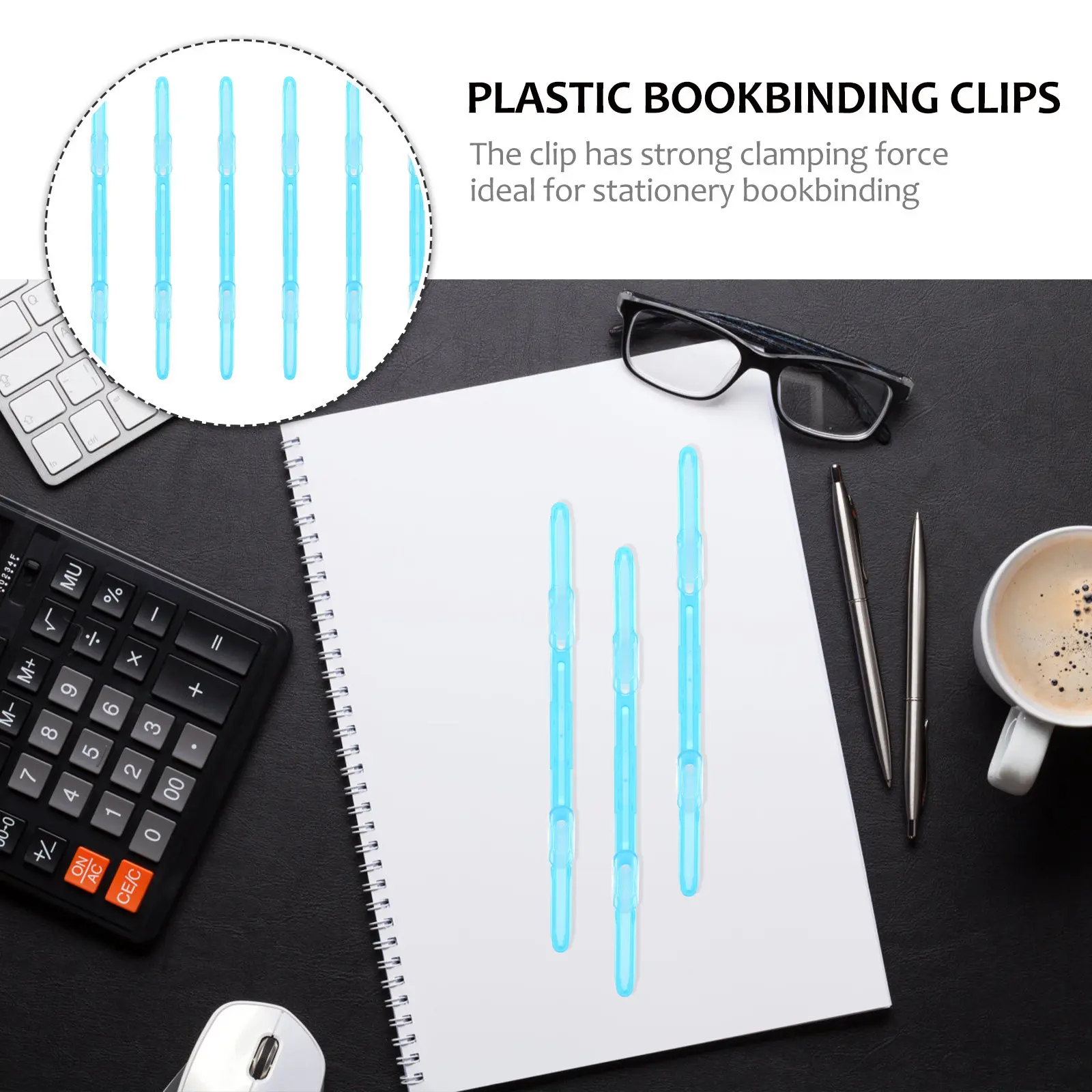 

20Pcs Stationery Binder Clips Plastic Bookbinding Clips Multi-Functional Strong Clamping Force for School Office Paper Filing