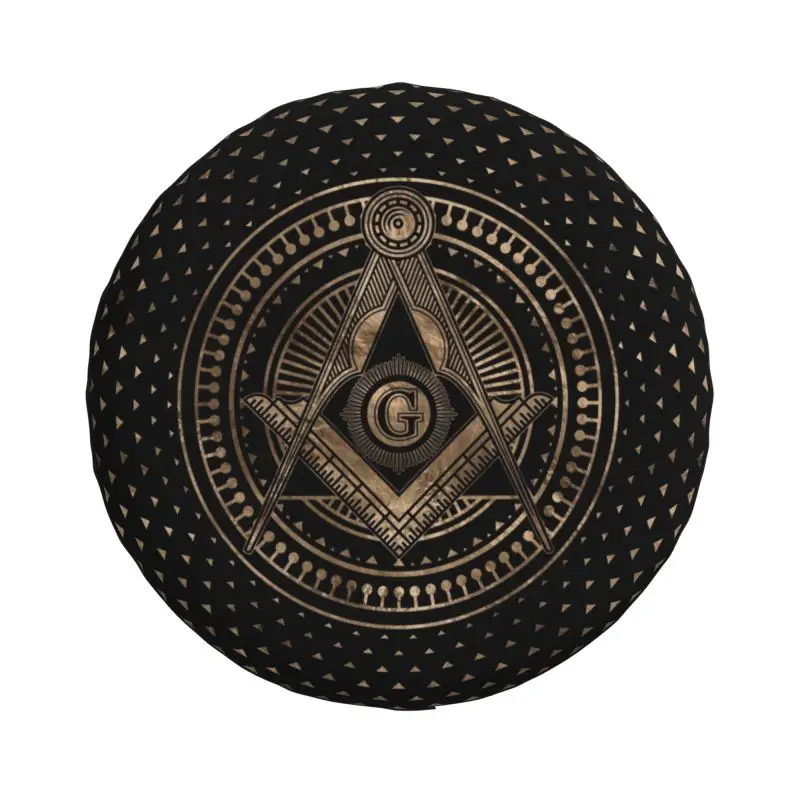 Custom Freemasonry Masonic Mason Symbol Spare Tire Cover for Mitsubishi Jeep RV SUV Camper Freemason Car Wheel Protector Covers