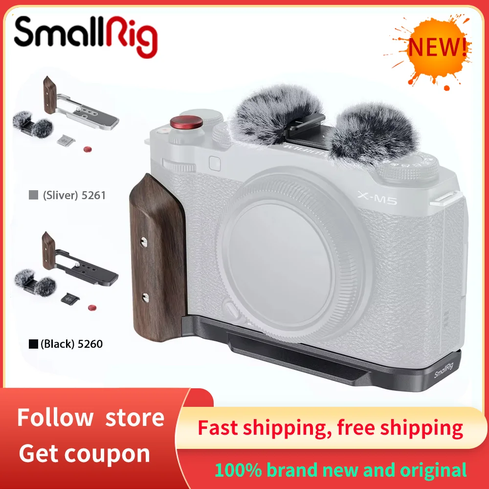 

SmallRig X-M5 L-Shape Mount Plate Camera Handgrip Wooden Handle with Quick Release Plate for FUJIFILM X-M5 Arca 5260
