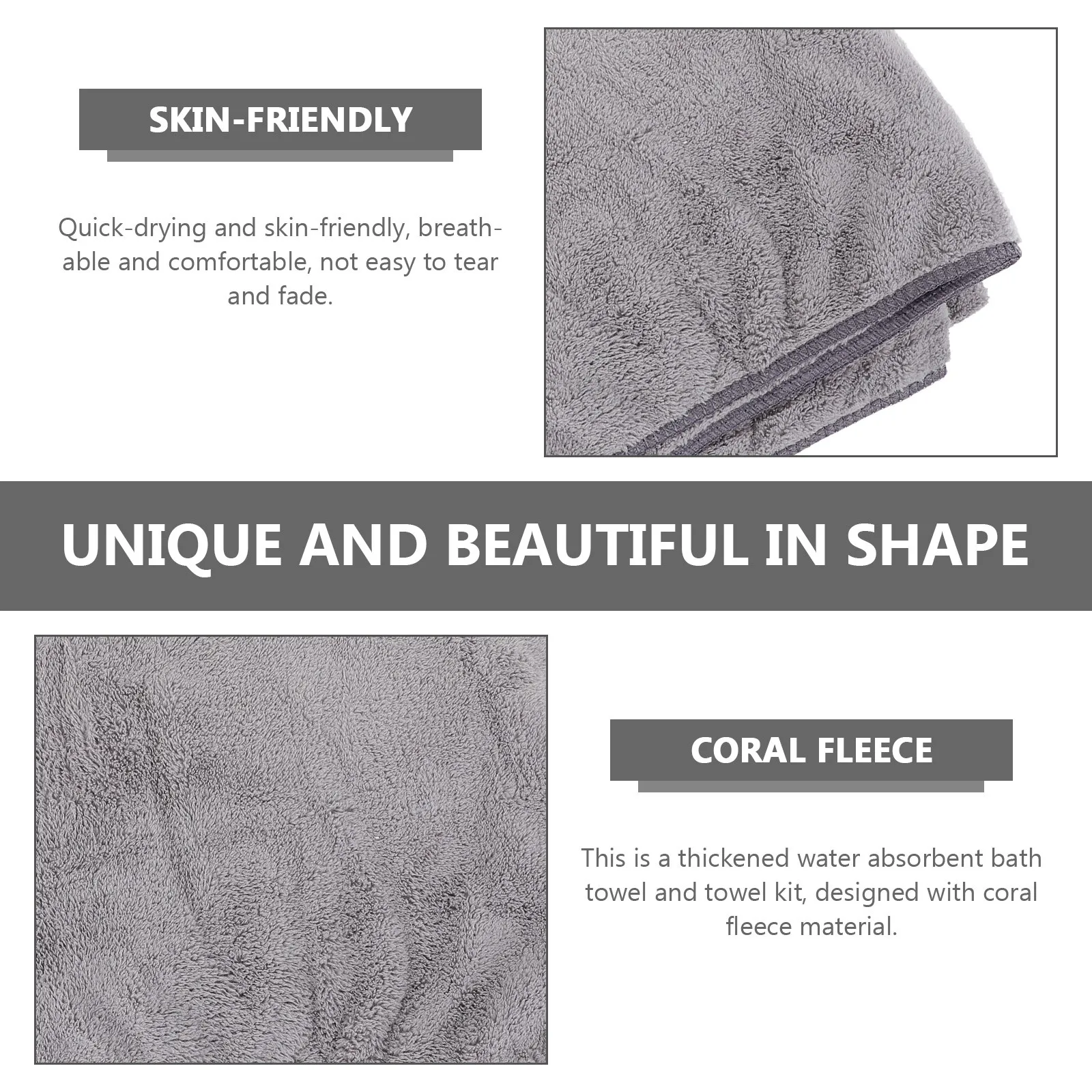 مجموعة واحدة من من منشفة حمام المصنوعة من الصوف المرجاني، منشفة قوية ممتصة للماء وقابلة للتنفس وصديقة للبشرة، مثالية لتدليك صالونات التجميل في الفندق #6