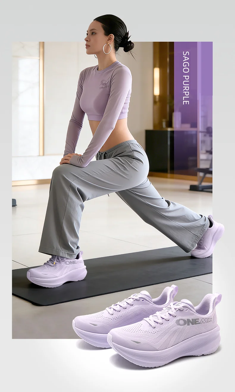 ONEMIX Damen-Sneaker, leicht, atmungsaktives Mesh, stoßdämpfend, rutschfest, weiche Sohle, für Laufen, Fitness und vielseitig einsetzbar – Detail 4