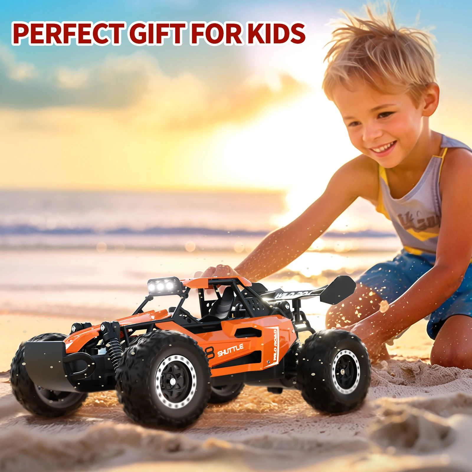 1:16 RC Off-road Car 2.4G 2WD With LED Lights 20KM/H High Speed Off-Road Climbing Sports Remote Control Car Boy Christmas Gifts