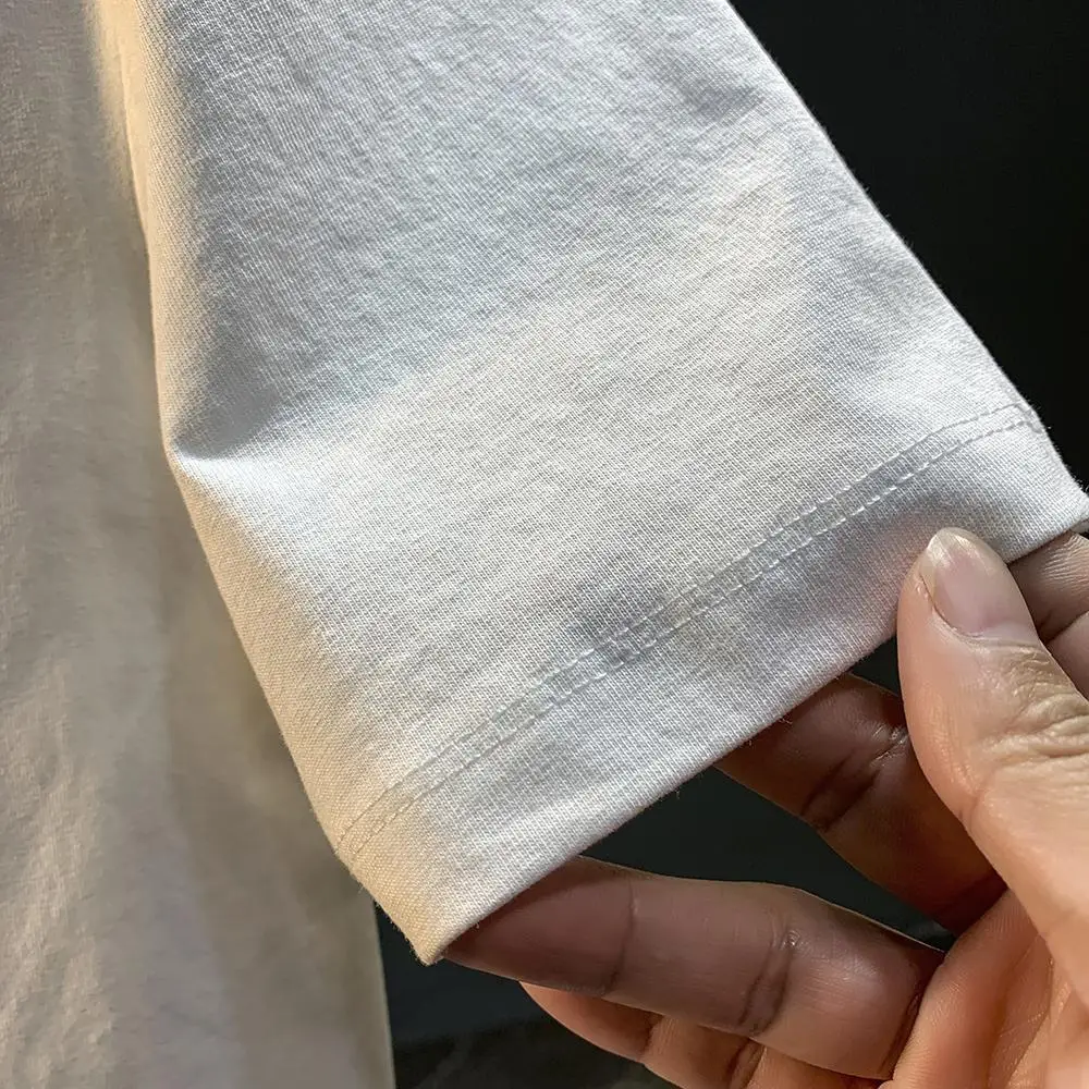 2025 خمر هوندا الوحش دراجة نارية الكرتون طباعة الصيف الرجال والنساء تي شيرت عصري فضفاض الجولة قصيرة الأكمام #5