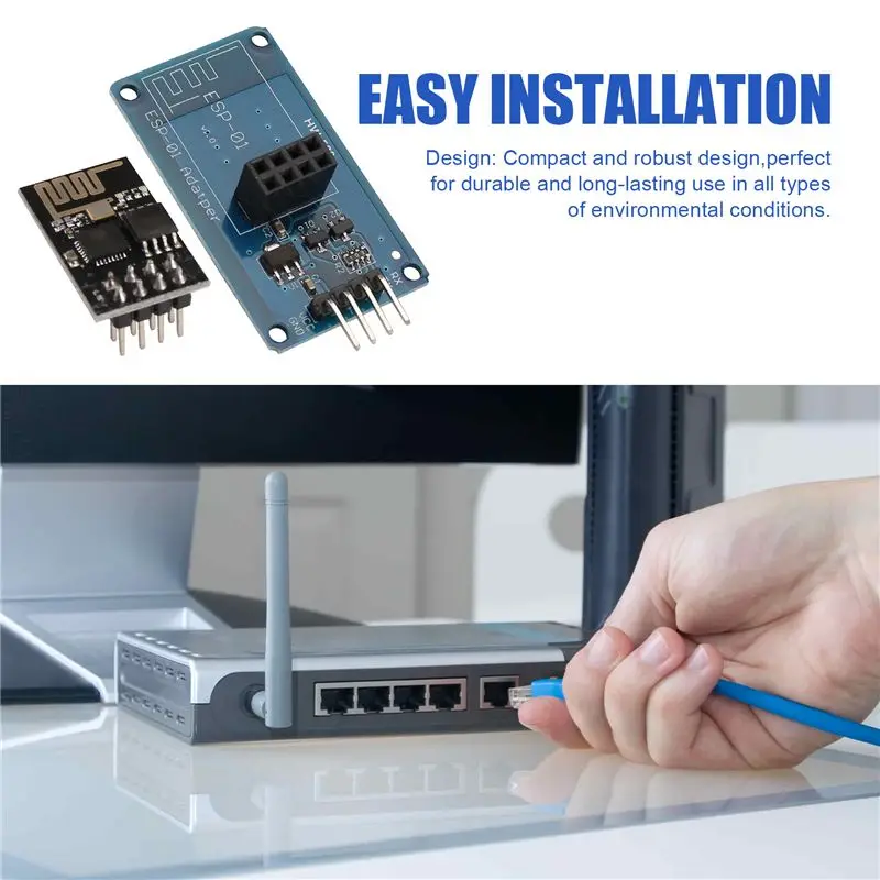 T23C ESP-01 Wifi Wireless Adapter Module 3.3V 5V Esp01 Breakout PCB Adapters