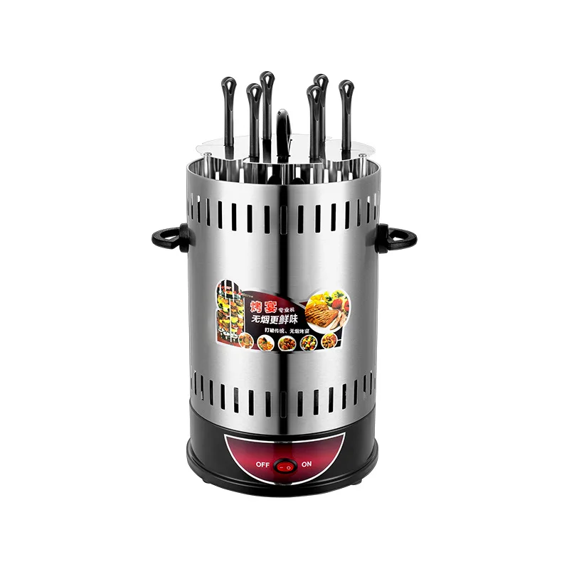 Electric BBQ Kebab Grill Machine Automatic Rotating Barbecue Smokeless Oven Skewers Grill Machine Meat Kebab Heating Stove