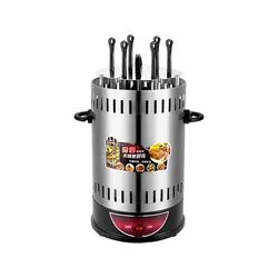 Electric BBQ Kebab Grill Machine Automatic Rotating Barbecue Smokeless Oven Skewers Grill Machine Meat Kebab Heating Stove