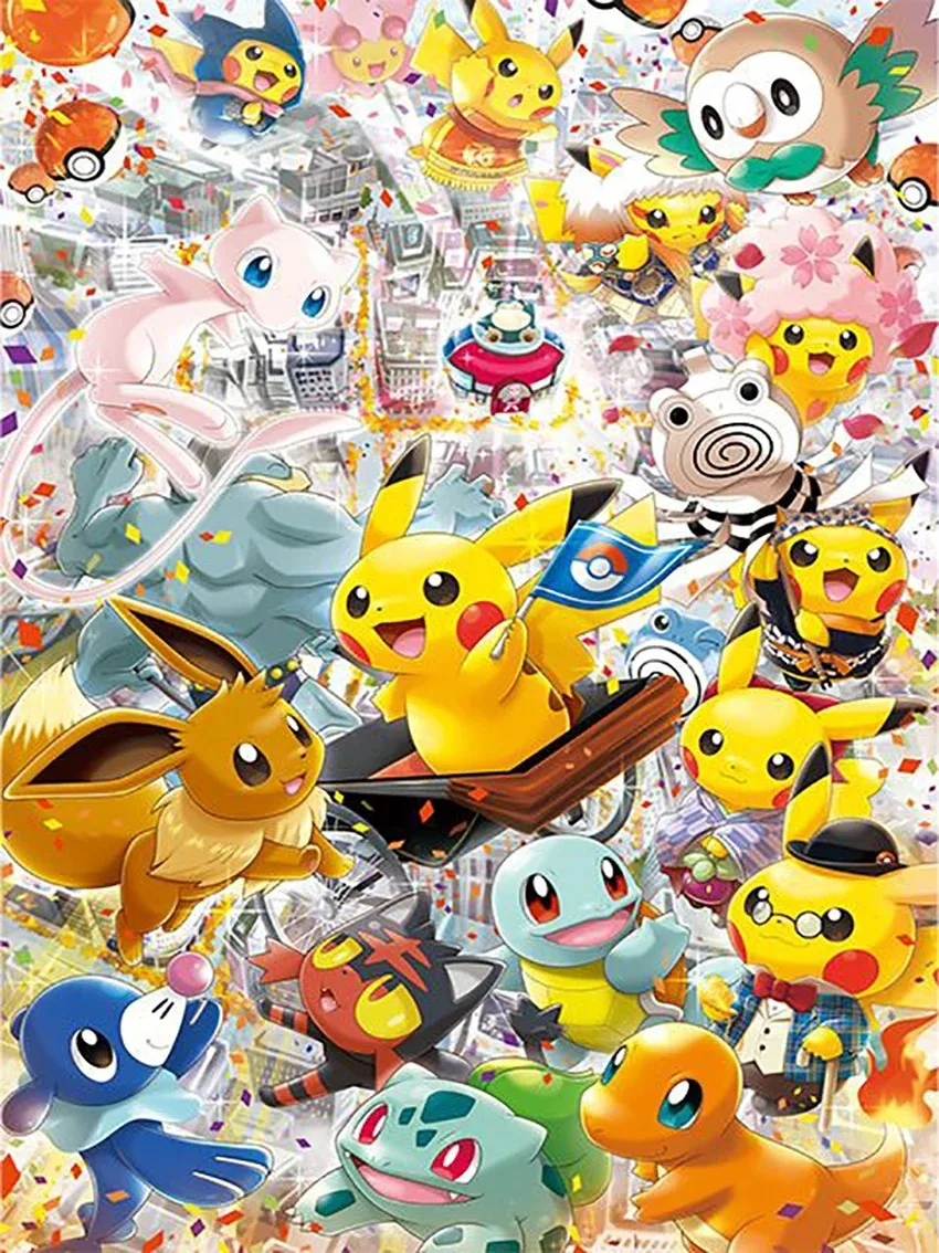 500/1000/1200/2000 PCS Puzzles for Adults Pokémon Vivid Colors Paper Jigsaw Puzzles Educational Games Gifts Home Decor