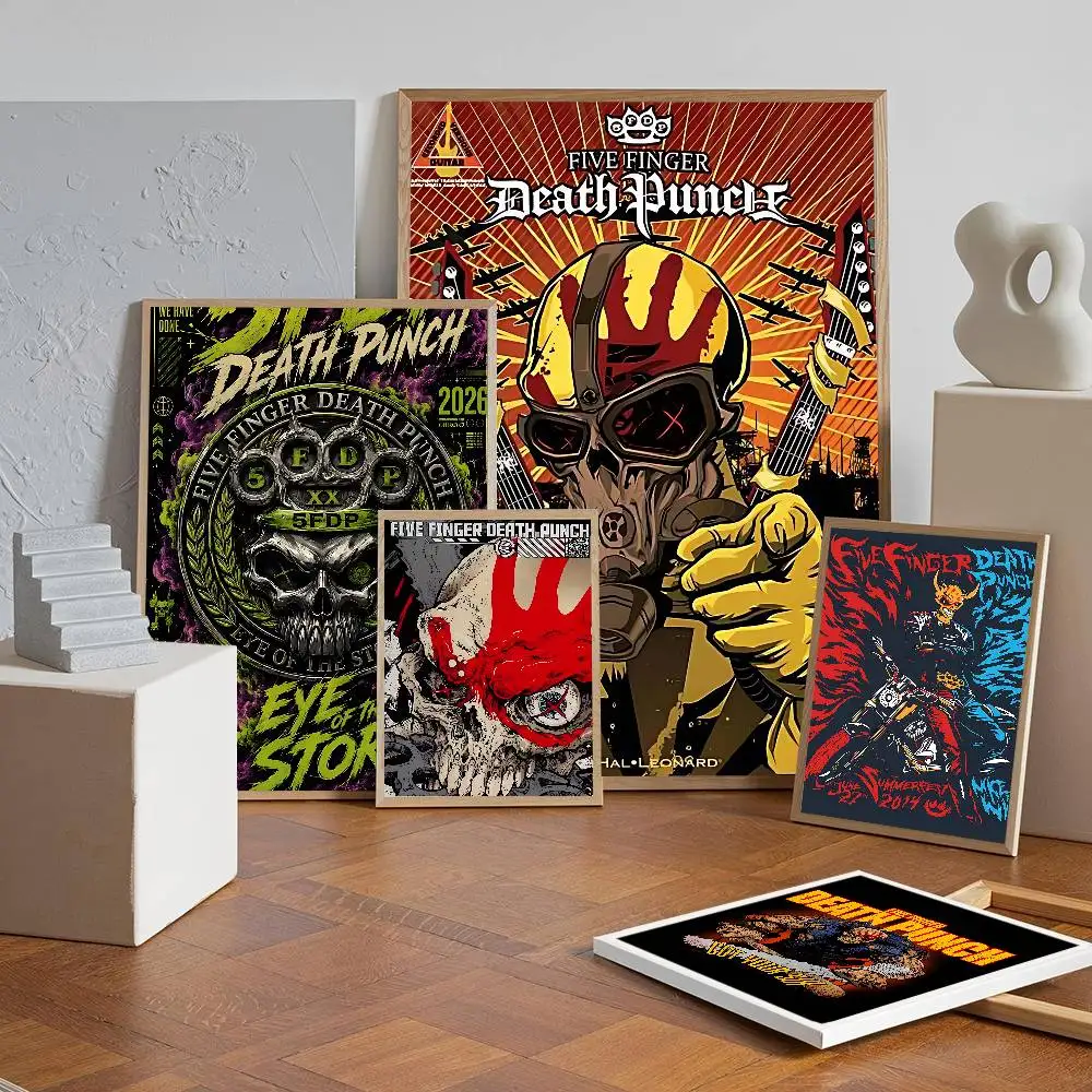 Vintage F-Five Finger Death Punch Anime Posters Sticky Whitepaper Sticker DIY Room Bar Cafe Kawaii Room Decor