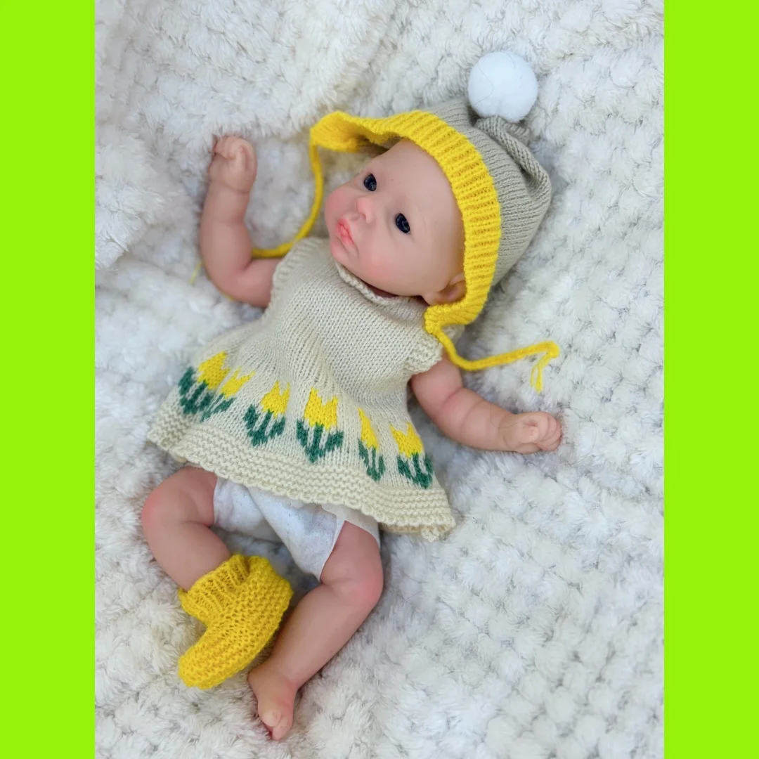 10Inch Open Ogen bebe reborn de silicona Meisje Pop Met Geschilderde Huid Wasbare Pop Handgemaakte Soft Touch Pasgeboren Siliconen Pop