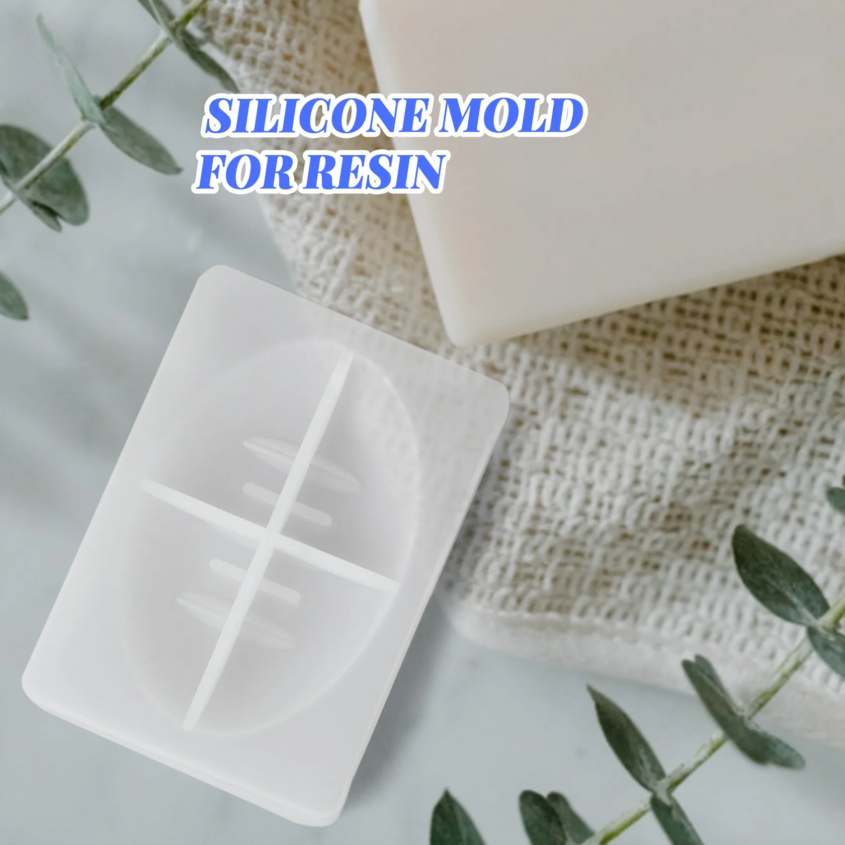 2 قطعة طبق الصابون السيليكون الراتنج قالب البيضاوي/مربع استنزاف صندوق الصابون راتنجات الايبوكسي قالب الصب منظم منزلي