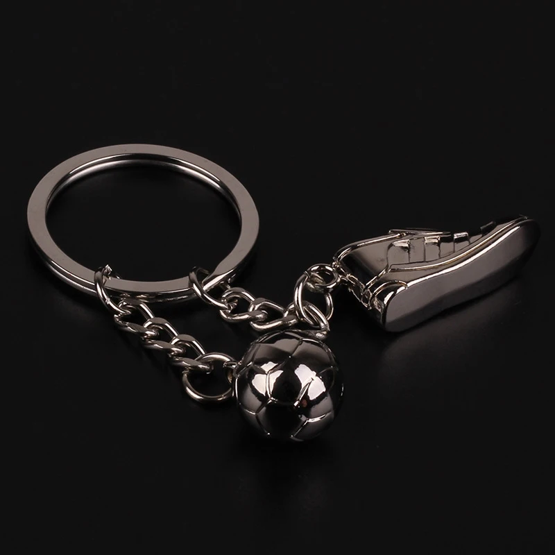 Soccer Shoes Keychain Stylish Perfect Gift Creative Design Unique Sports Accessory Versatile Use Metal Football Ball Keyring