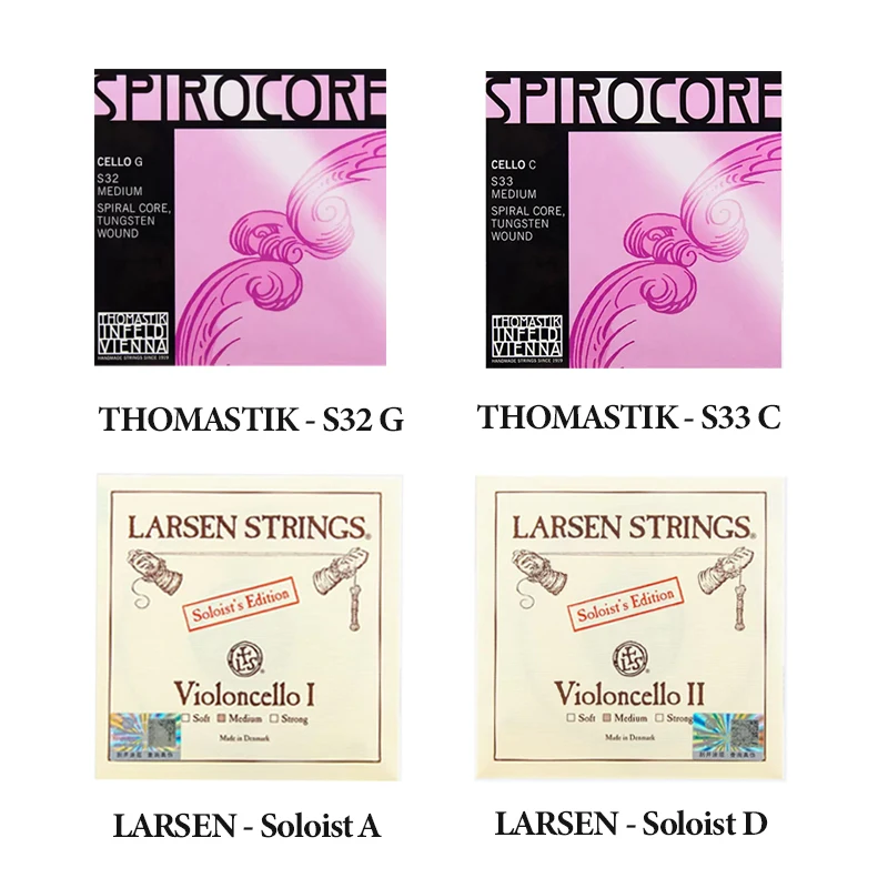 Thomastik-Infeld SPIROCORE Cello G String/C String S28 S29 S32 S33 4/4 Size LARSEN Soloist Cello A String/D String