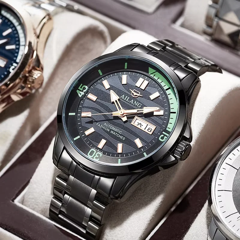 

Top Brand AILANG Sapphire Glass Stainless Watch Case Diving Watch Luxury Quartz Watches For Men 30M Waterproof Mechanical Watch
