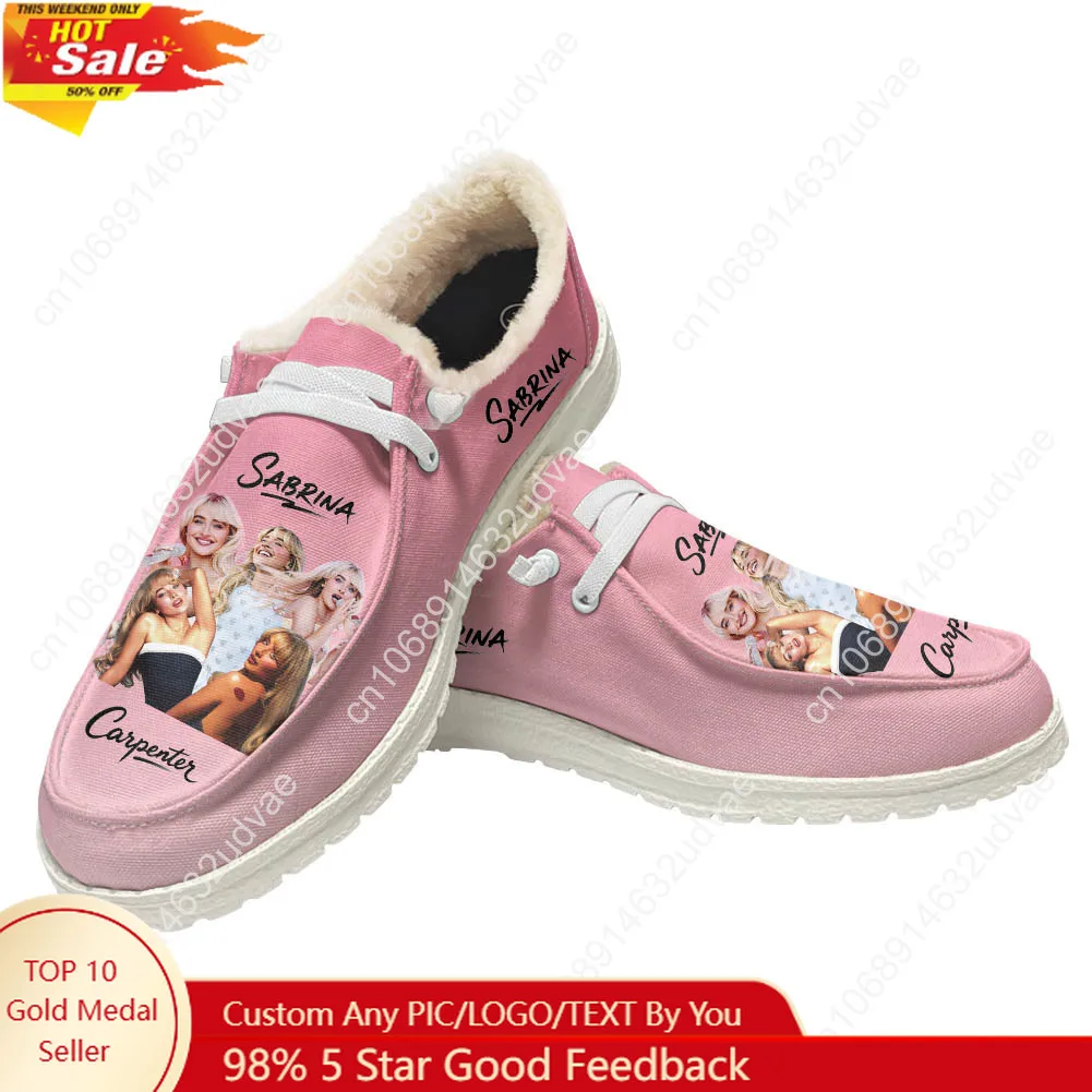 

Sabrina Carpenter Plush Loafers Men Woman Casual Flat Shoes Pop Singer Keep Warm Lightweight Footwear Couple Custom Shoe White
