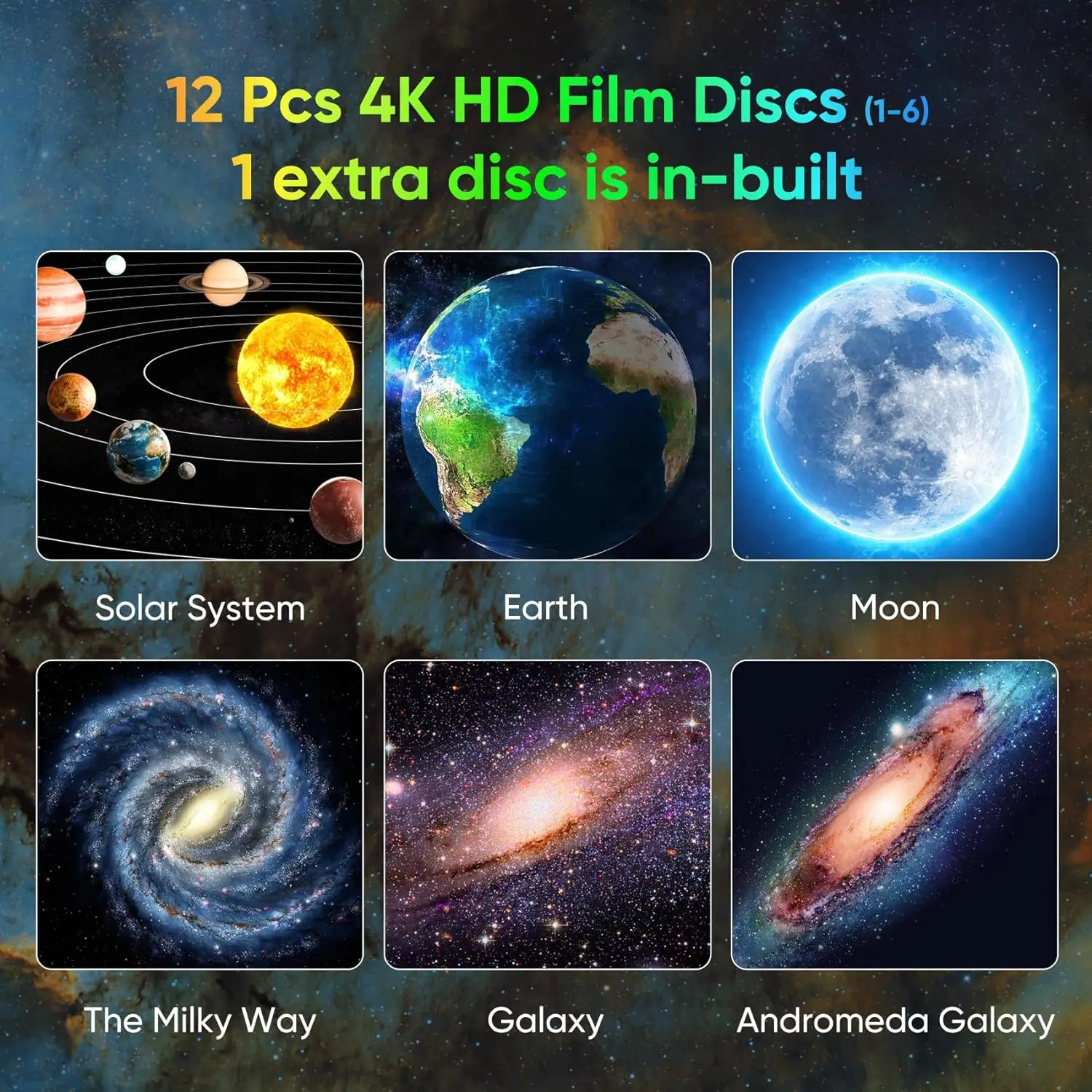 13 in 1 Star Projector Galaxy Light 360° Rotating Timer Planetarium Space HD Ceiling Starry Sky Night Lamp for Home Theater