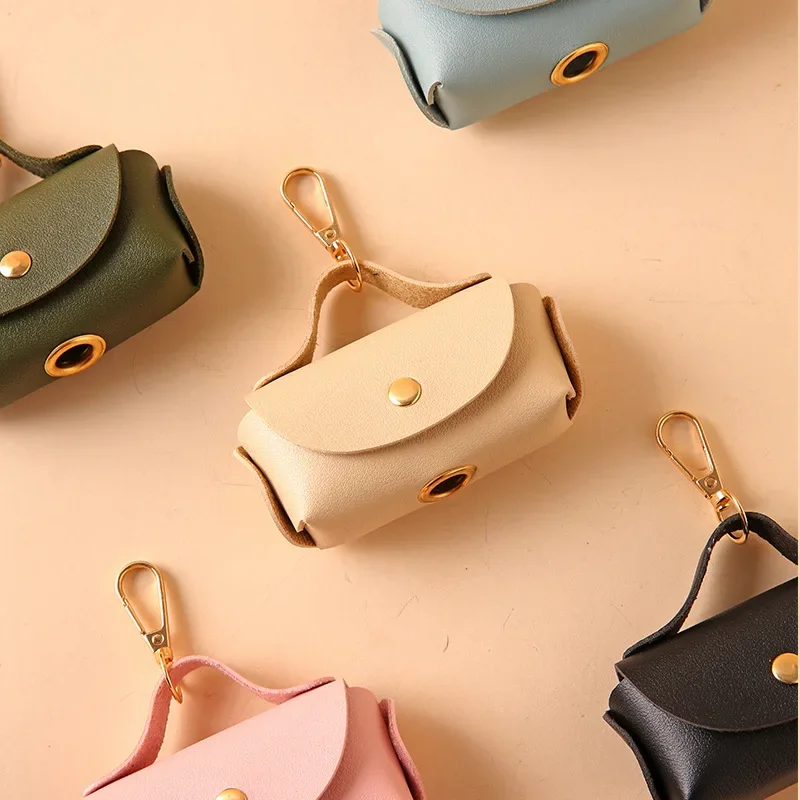 Soporte elegante para bolsa para mascotas, soporte para bolsa para excrementos de mascotas de piel sintética con dispensador para bolsas para perros, bolsa portátil para excrementos de perros, suministros organizadores para mascotas