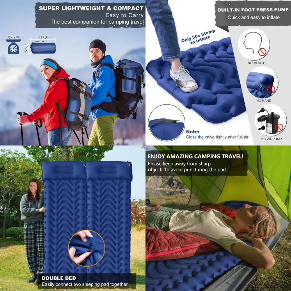 

Надувной коврик Sleng Pad, сверхтолстый надувной коврик для кемпинга со встроенной подушкой, компактный, сверхлегкий, для походов и туризма