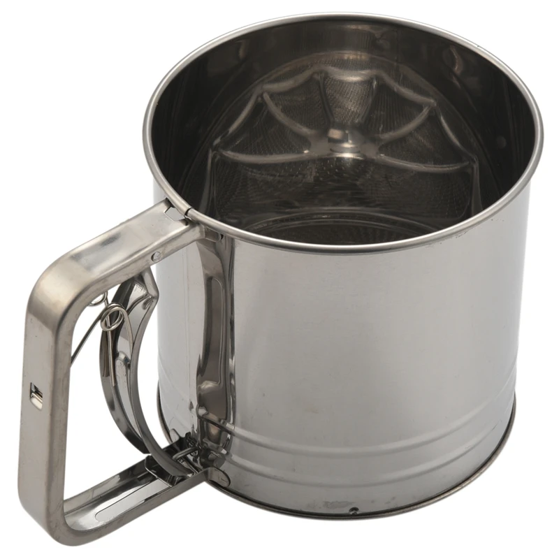 Stainless Steel Flour Sifter Large Baking Sieve Cup For Powdered Sugar