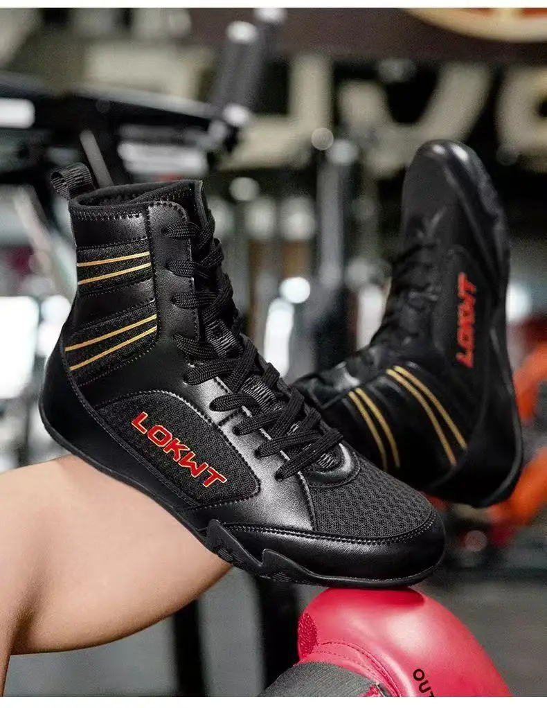 

New Men's Breathable Wrestling Shoes Comfortable Boxing Trainers Non-Slip Boxing Training Shoes Combat Sports Footwear
