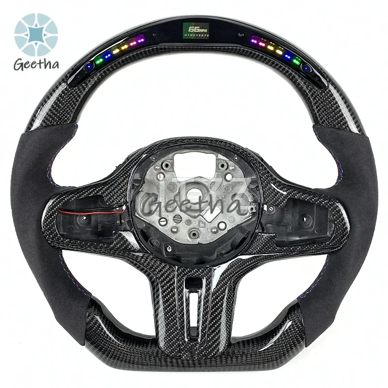 

Для BMW 3, 4, 5, X3, X4, X5, X6, G20, G30, M340i, M2, M3, M4, G87, G80, G82 серий: руль с LED-дисплеем и карбоновыми подрулевыми переключателями